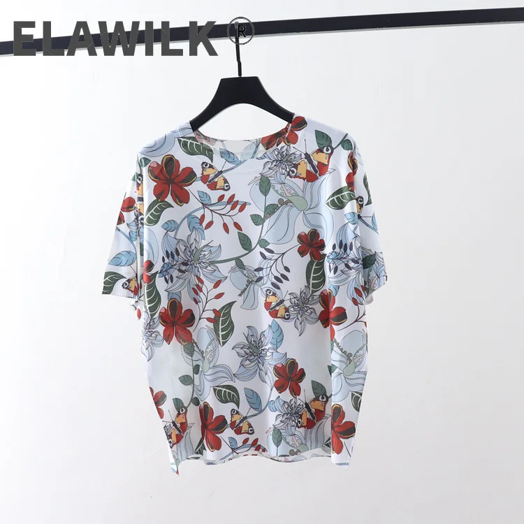 

Summer 2021 Fashion women's floral print loose vintage LOOSE T-shirts Top A769