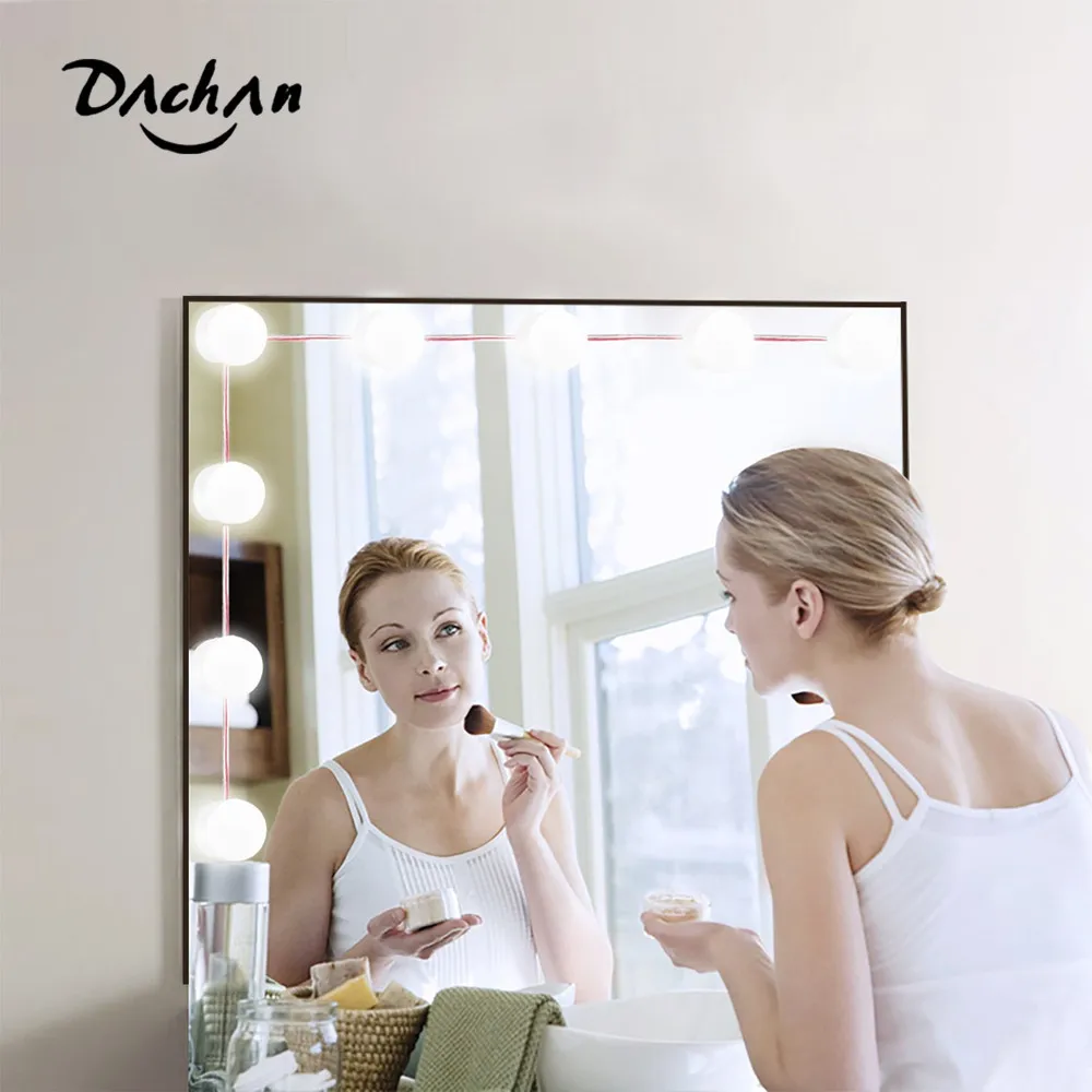 Светодиодный светильник зеркало для макияжа голливудский туалетный настенный с