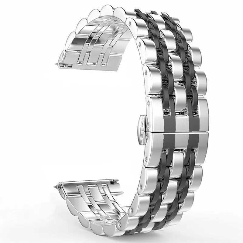 

20mm 22mm Stainless Steel Bracelet Band for Samsung Galaxy Watch 46mm 42mm bands/Active 40mm gearS3/S2 Classic Forntier Strap