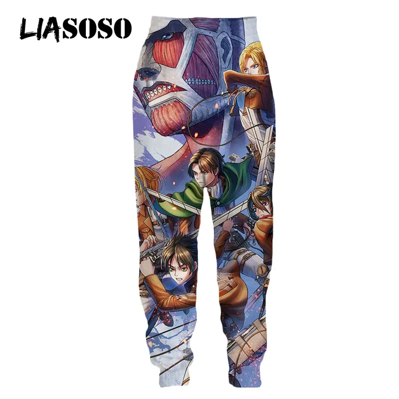 

LIASOSO 3D Print Women Man Anime Attack on Titan Horror Cool Casual Sweatpants Fashion Sweat Pants Hip Pop Harajuku Baggy Pants