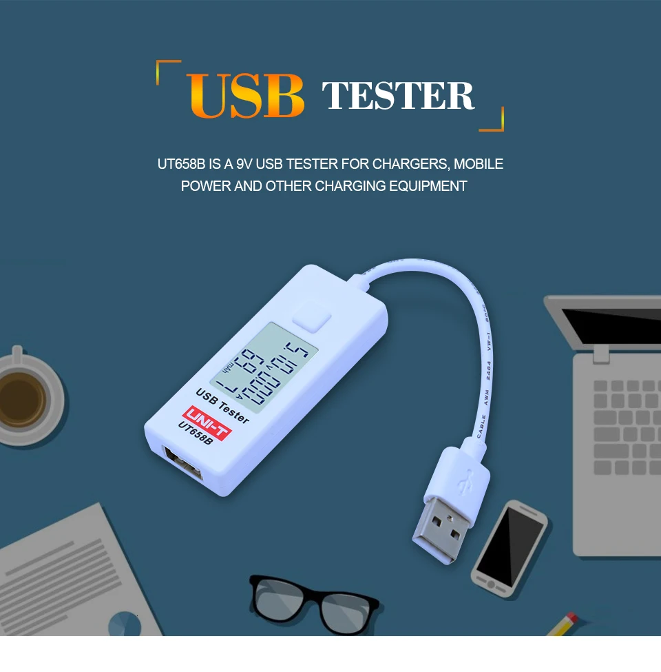 USB тестер U диск доктор зарядные устройства UNI-T UT658B напряжение и ток мониторы Макс 9 В с хранения данных напряжение измеритель тока