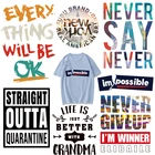 Термоклейкие нашивки с надписью, термоклейкие нашивки на одежду, текстильные наклейки сделай сам, полосатая аппликация для вещей