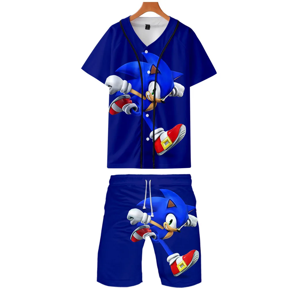 Новинка летний комплект из двух предметов с объемным принтом Ежик Соник