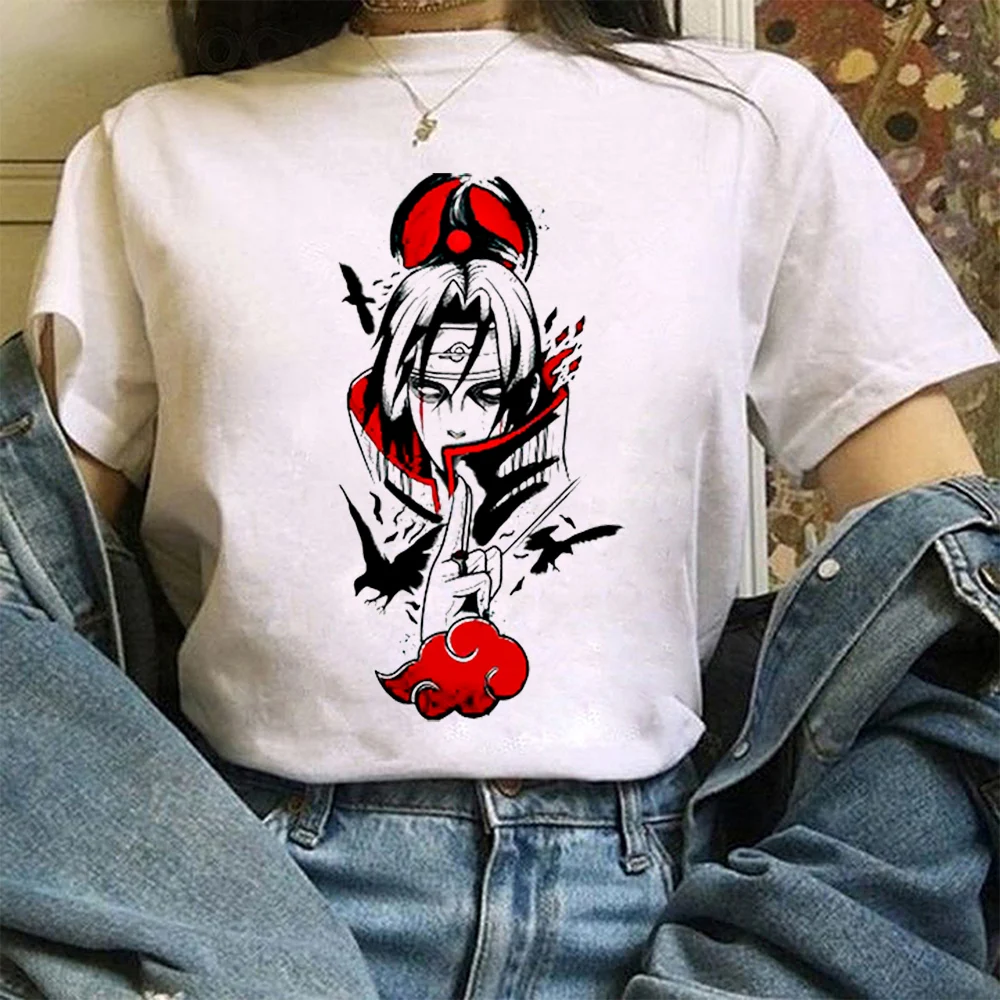 Аниме Наруто для женщин футболка с короткими рукавами в стиле унисекс принтовые