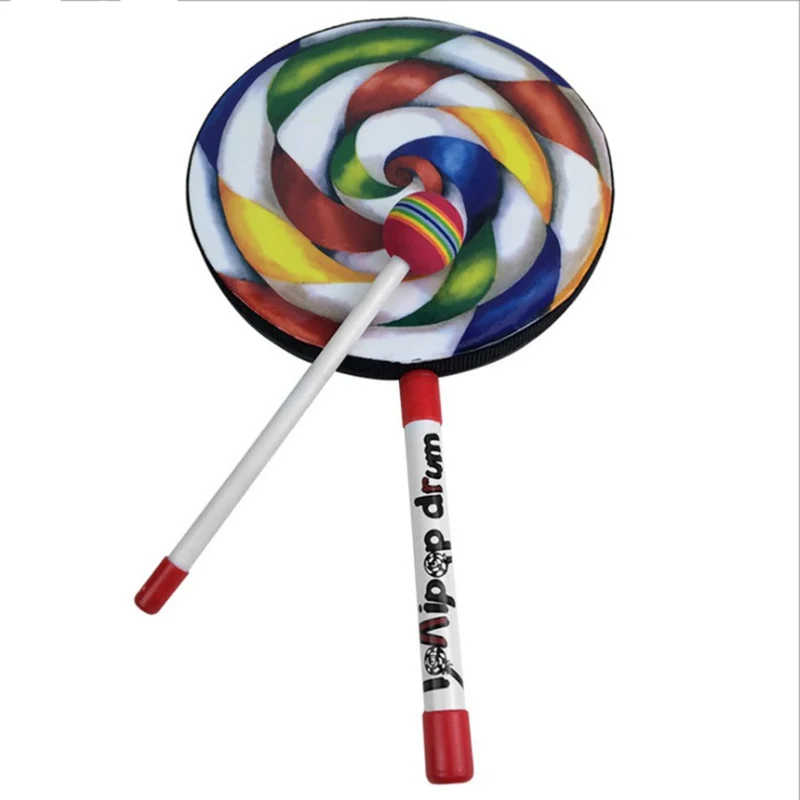 Lollis Pattern Colorful Drum Percussion Instrument For Children Kindergarten Musical Education Early |