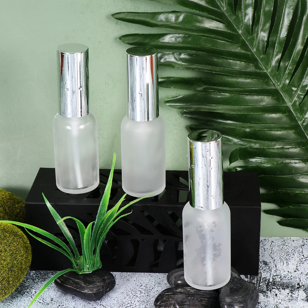 

9Pcs Dull Polish Essential Oil Bottle Glass Subpackaging Bottle Makeup Spray Bottle White (100ml)