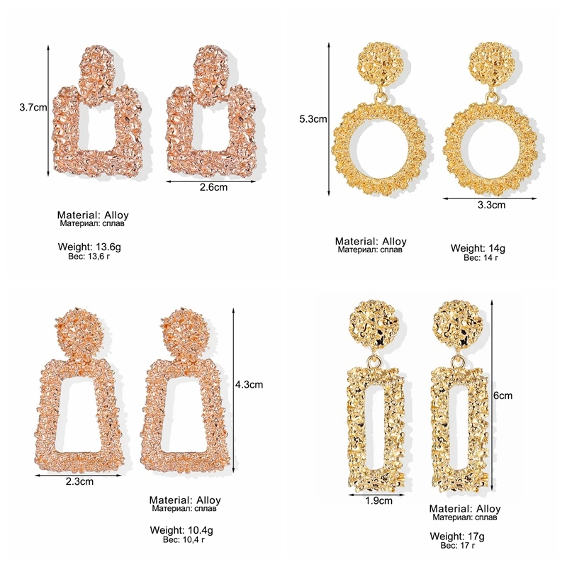 

ZOVOLI Vintage Gold Metal Dangle Earrings For Women Statement Geometric Drop Earings Fashion Boho Minimalist Jewelry 2020