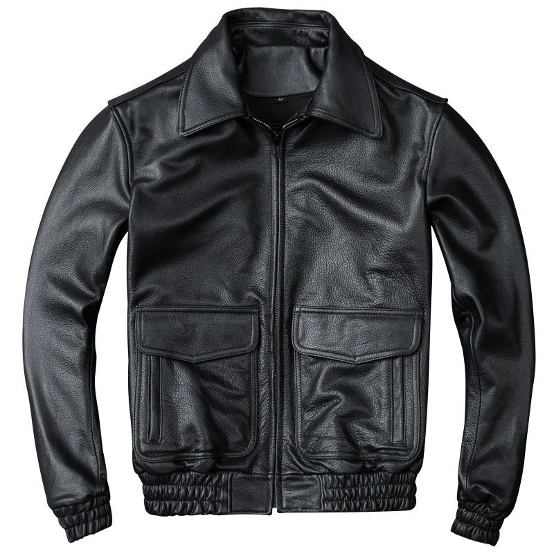 Мужская куртка пилот ВВС из воловьей кожи с отворотом A2 новинка 2020|Мужские