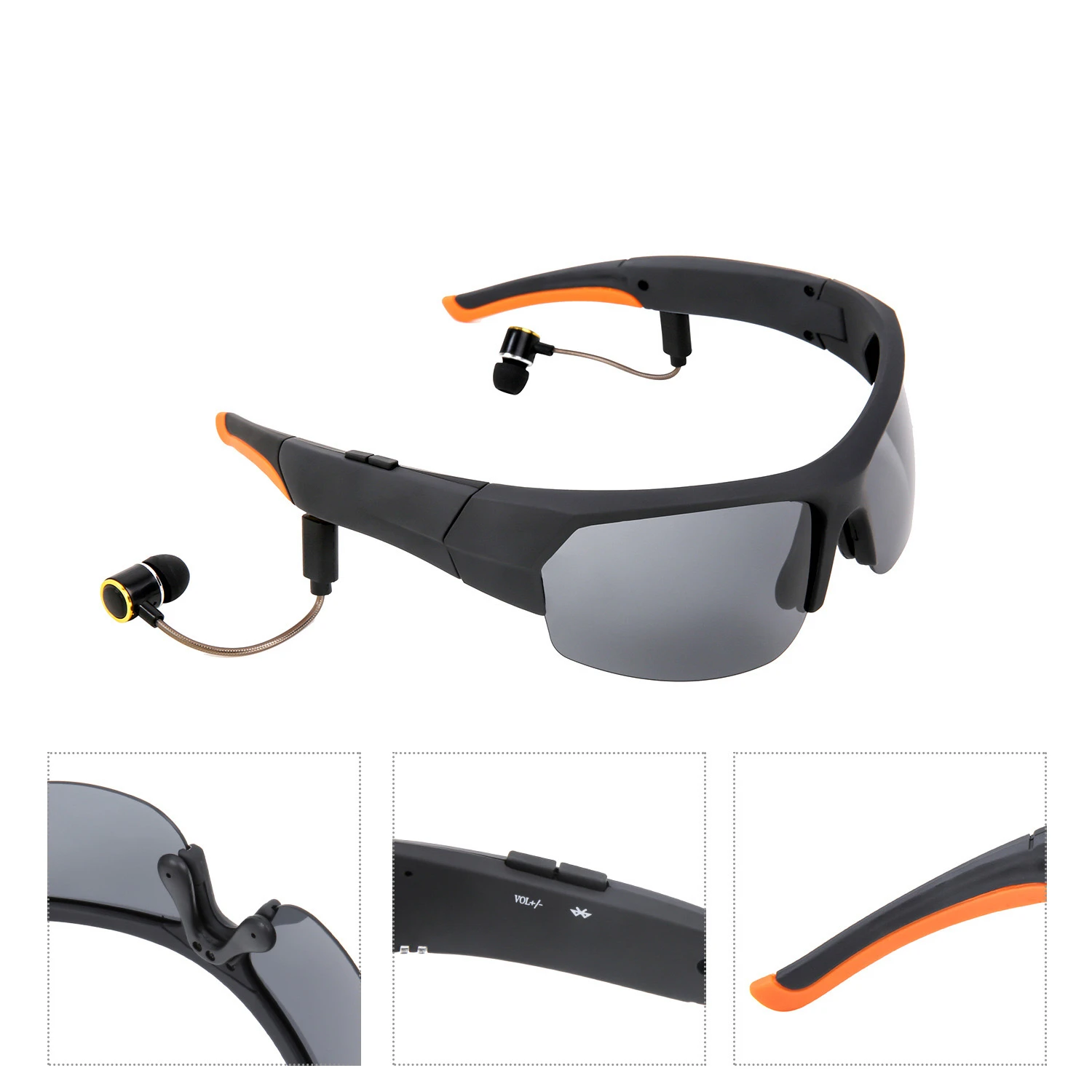 spesifikasi Kacamata Hitam Bluetooth 1080P Kamera Full HD Olahraga Perekam DV MP3 Video Player Perlindungan UV Cocok Untuk Wartawan Wisatawan Dll