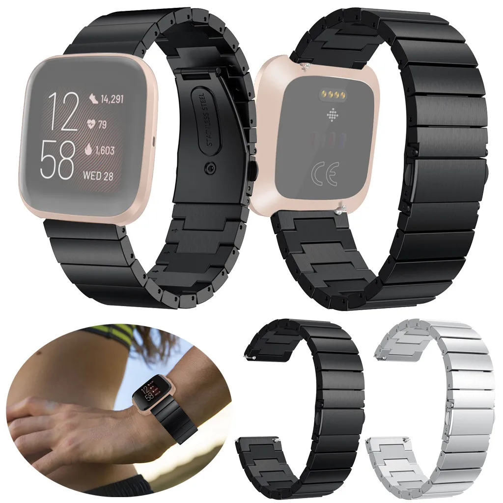 Ремешок из нержавеющей стали ремешок Браслет замена для Fitbit Versa 2 сменный Браслет наручных часов Ремешок для умных часов Ремешок