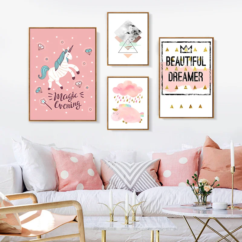 Картина на холсте скандинавский декор абстрактный розовый фон постер с