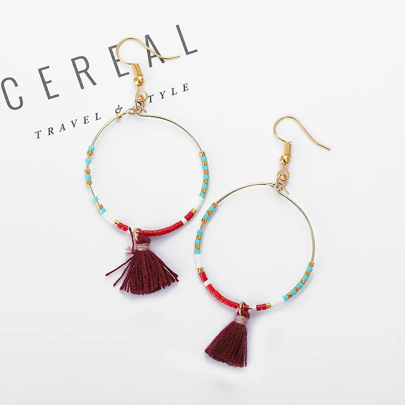 G. YCX Boho Этнические Позолоченные бисерные серьги-кольца для женщин девушек