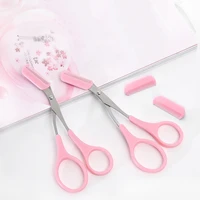 eyebrow trimmer scissor stainless steel eyebrow trimming knife with detachable comb eye brow shaper blades makeup accessories