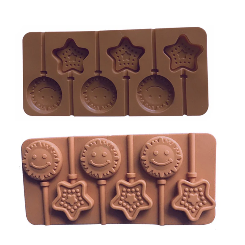 

1 Pcs Ice Cookie Biscuit Mold Pan Silicone Cake Molds Pudding Jelly Candy Cake Chocolate Soap Bakeware Round Lollipop Mould