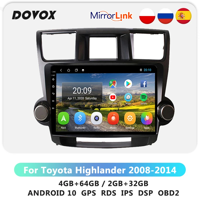

Android For Toyota Highlander 2008 2009-2014 Car Radio Multimedia Video Player GPS Navigation 2 din no dvd Autoradio 2din no dvd