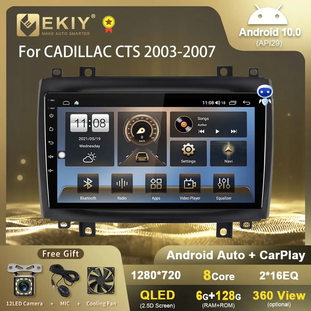

EKIY T7 QLED DSP Android 10 автомобильное радио для Cadillac CTS 2003-2007 навигация GPS Carplay мультимедийный видеоплеер Авто Стерео DVD