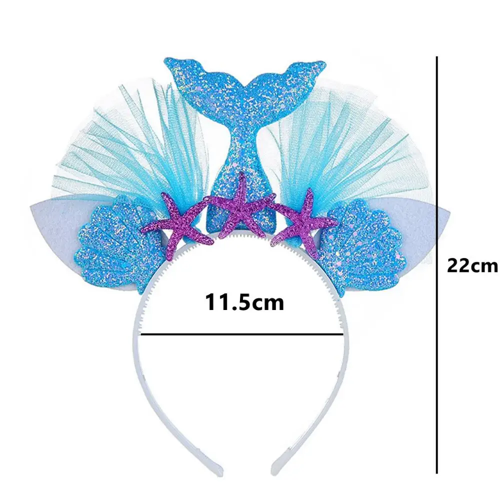 Mermaid Headband 3 Taoup 1 шт. градиентный цвет блестки маленький брелок с хвостом русалки с днем рождения Русалка тема вечерние украшения для девочек детские украшения - Цвет: Mermaid Headband 3