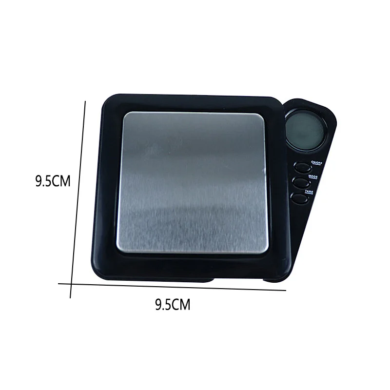 

Retractable Screen Mini Pocket Elecronic Digtial Scale Side Flip Display Square Palm Scale Portable Jewelry Gold