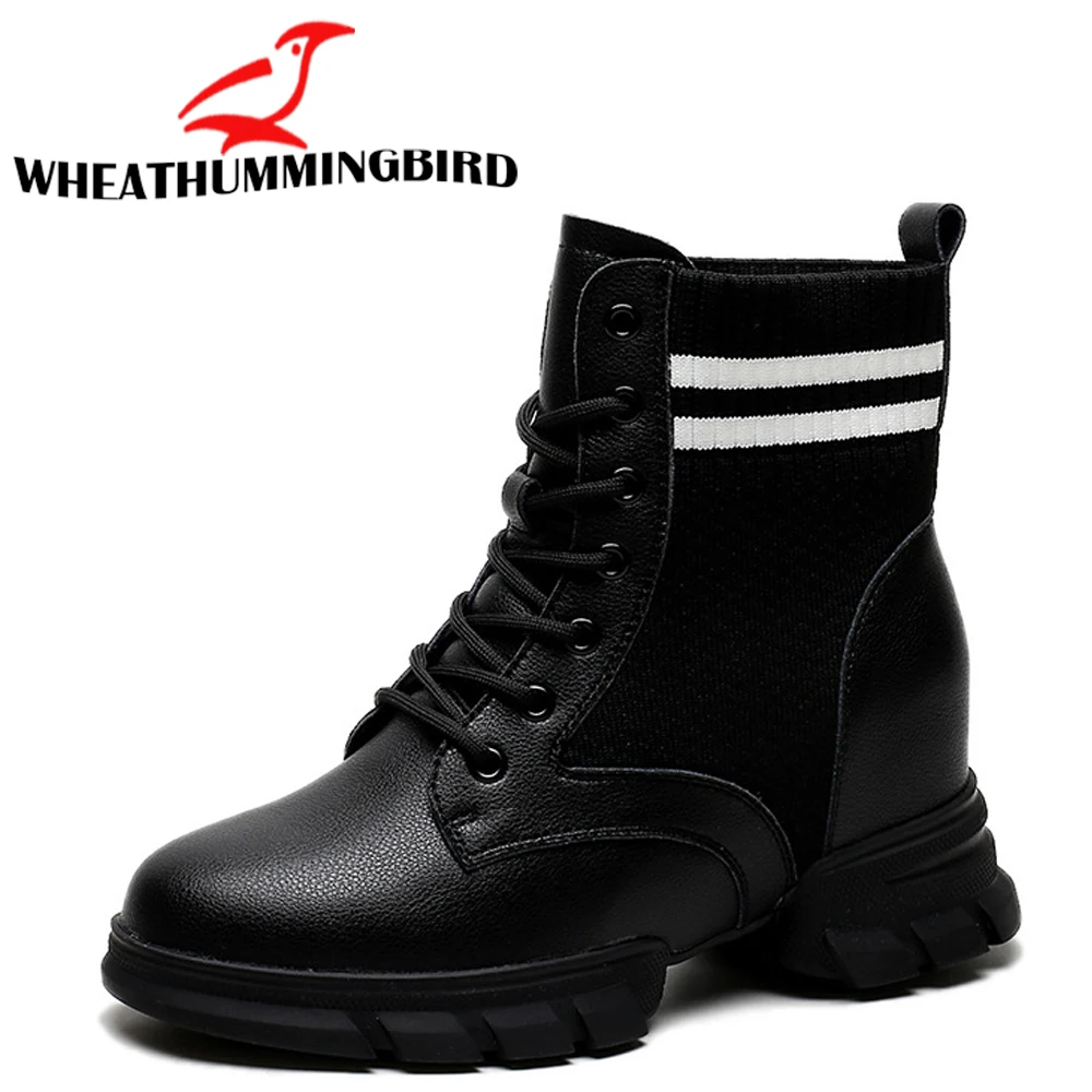 Осенние женские модные туфли на танкетке в стиле ретро ботильоны платформе