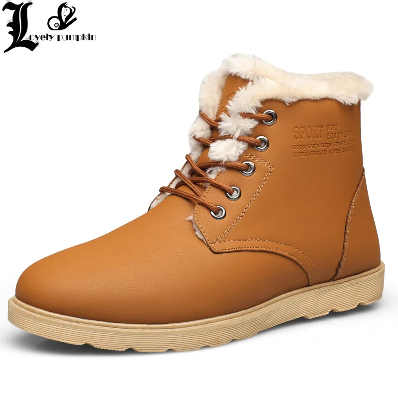 Супер теплые мужские зимние ботильоны из искусственной кожи осенние