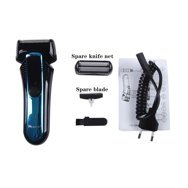 

surker standard shaver for men rechargeable razor for head Beard trimmer Shaving machine Float twin blade Dry and wet shaving