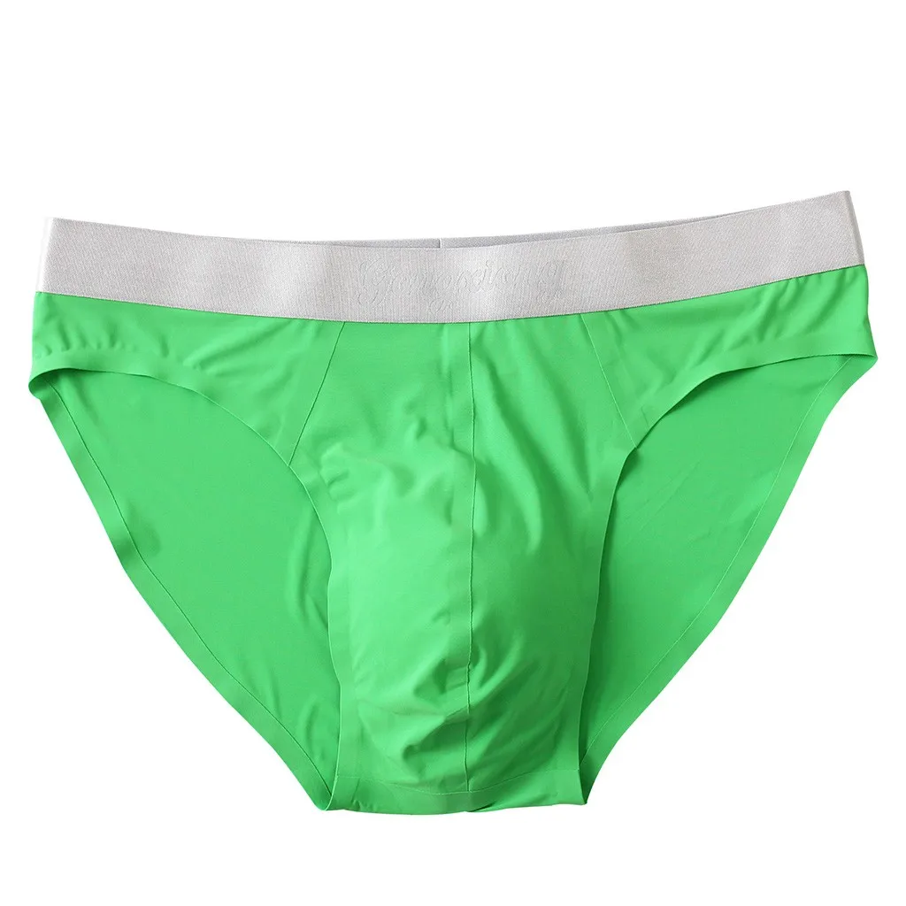 Женское нижнее белье мужские трусы бесшовные чистый цвет один кусок Ice Silk Seamles