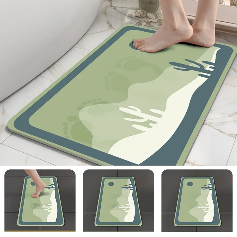 

Bath Mat Entrance Door Mat Super Absorbent Floor and Bath Mat Quick Dry Washable Rug Non-slip Bathroom Carpets Toilet Floor Mat