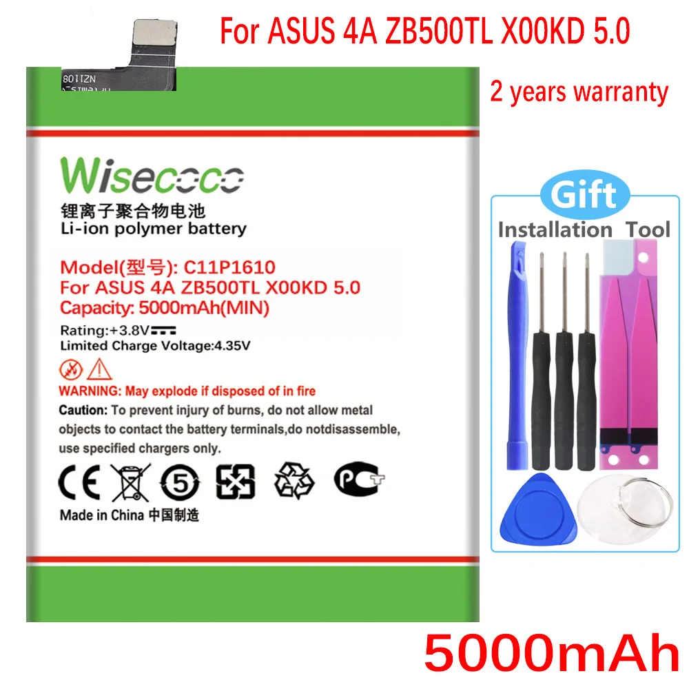 

WISECOCO C11P1610 Battery For ASUS Zenfone 4 Max Pegasus 4A ZB500TL X00KD 5.0" Mobile Phone