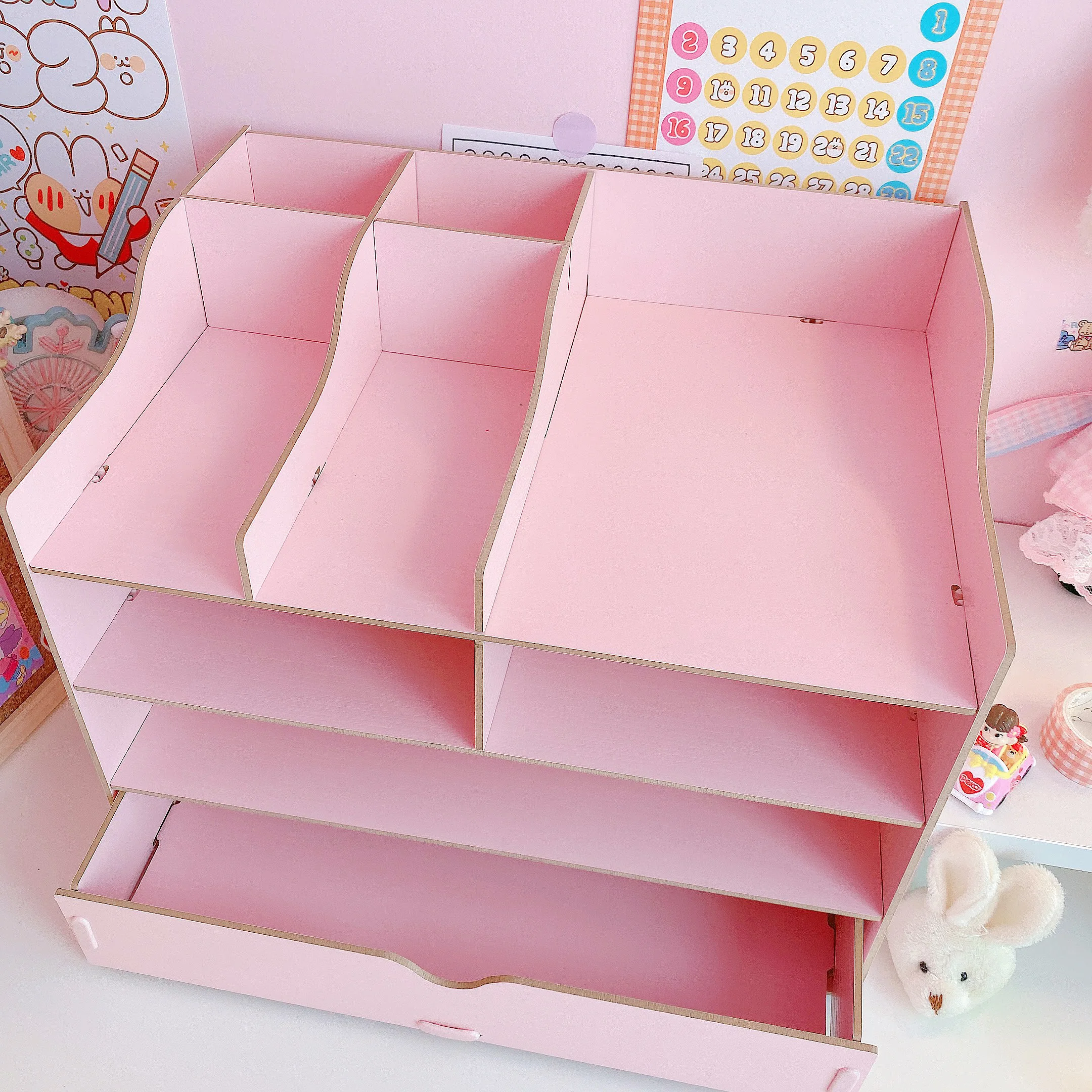 Многоярусная деревянная стойка для файлов многофункциональная креативная