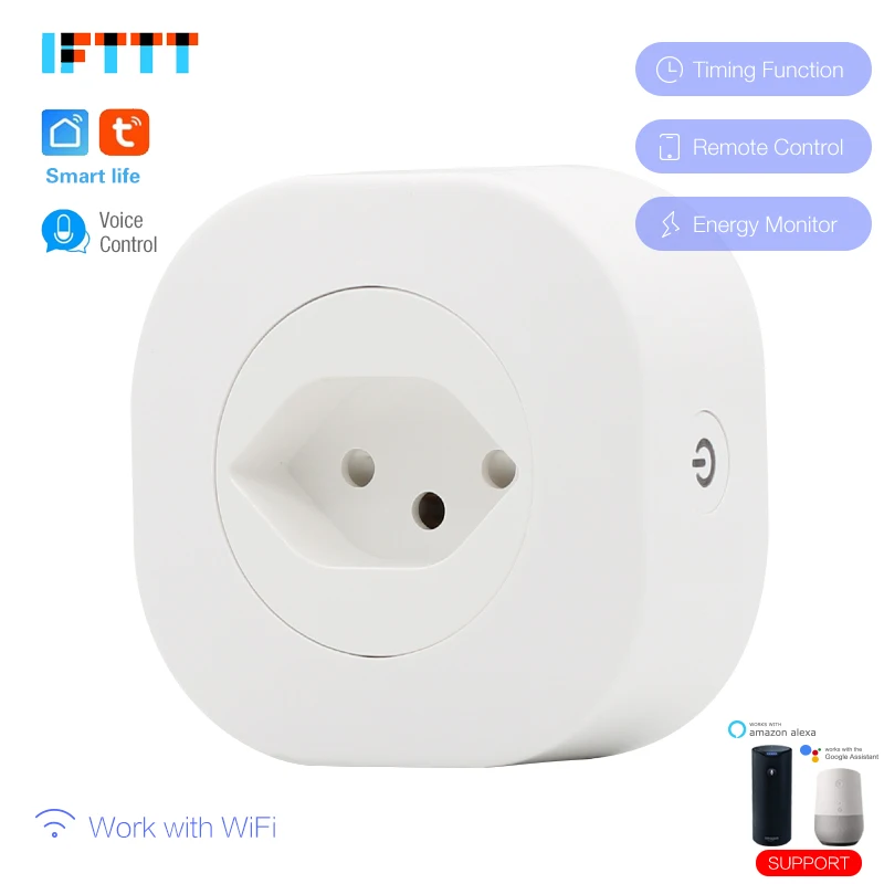 16A умная швейцарская вилка Switzerland Wifi розетка Голосовое управление работает с Google