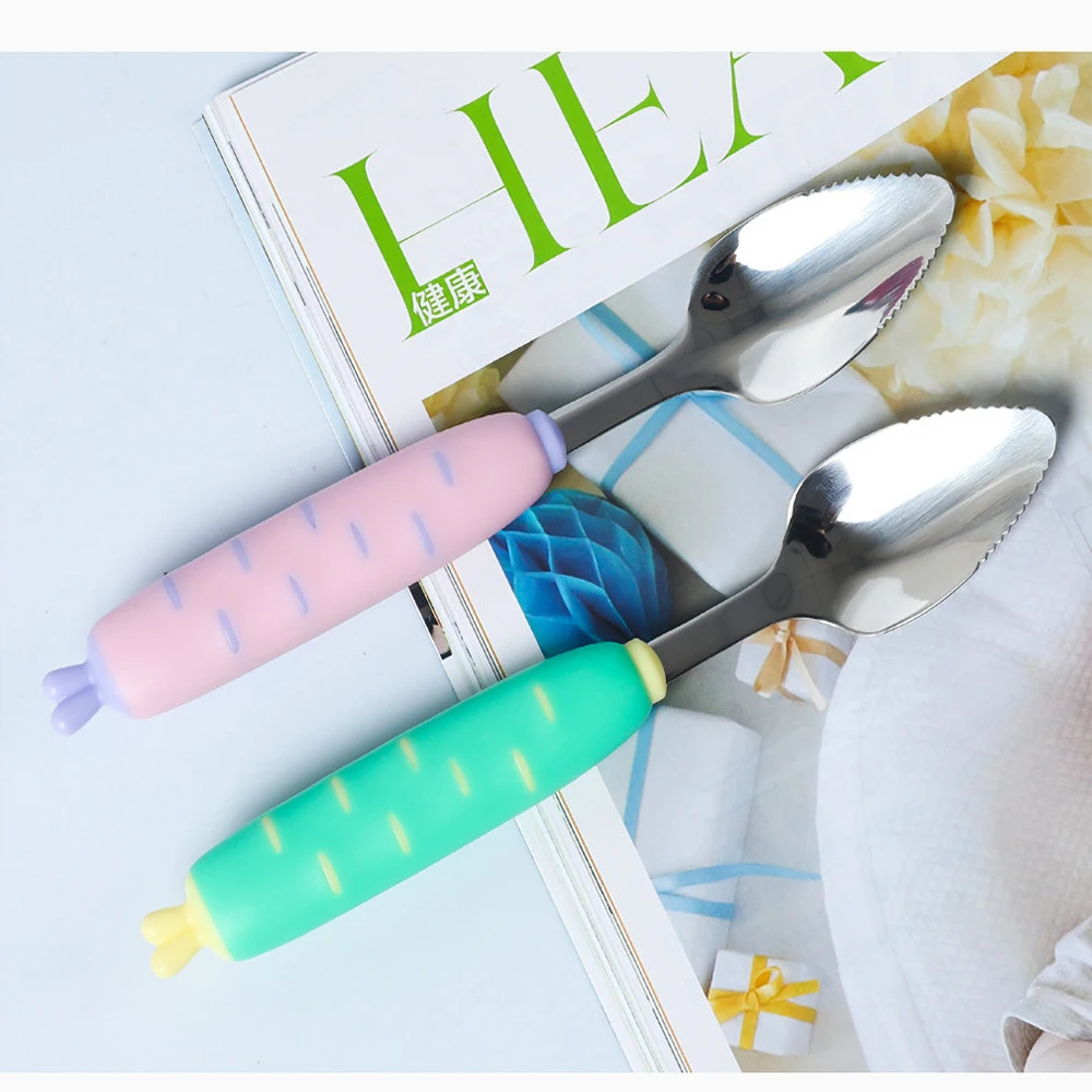 Детские Ложки посуда для кормления столовые приборы детей ложка силиконовые