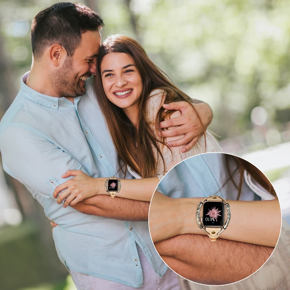 Винтажный кожаный ремешок для Apple Watch Band женский твист полоса ремешок заклепки с металлической веревкой браслет нарядный стильный iwatch серия