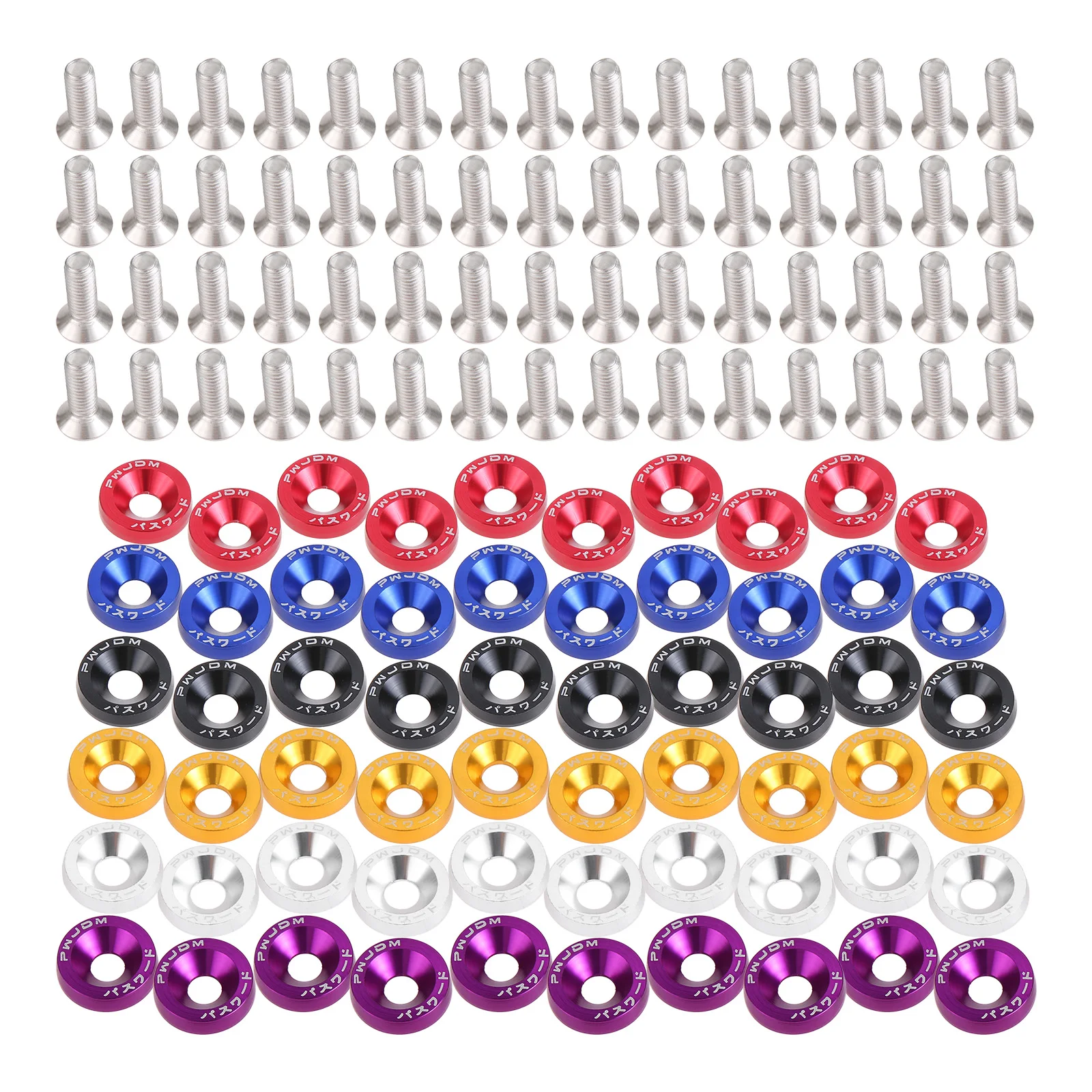 

mtsooning 10Pcs M6 Car Modified Hex Plate Bolts Fasteners Fender Bumper Headlights Engine Concave Washer Fender Screws