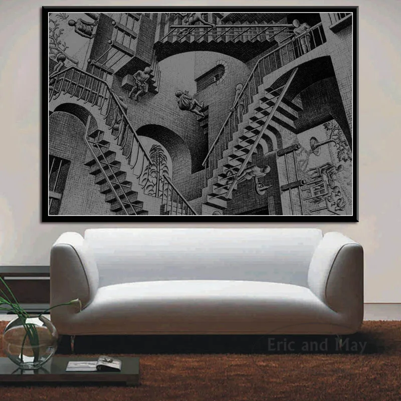 Escher Surreal геометрический холст живопись плакаты и принты картины на стену
