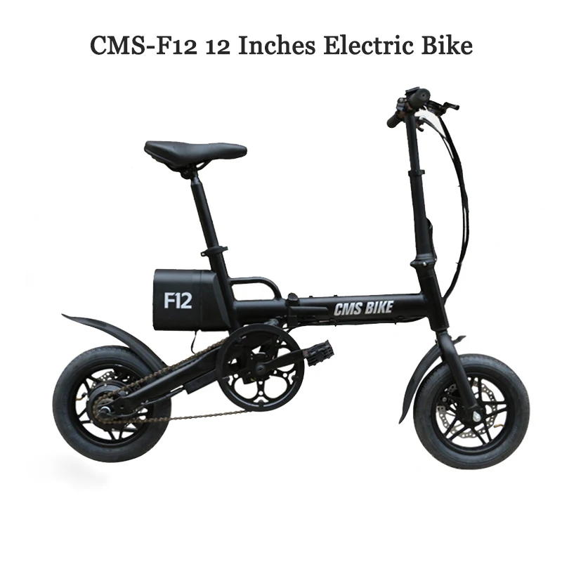 CMSBIKE F12 36V 6.6AH 250W черный 12 дюймов городской складной электровелосипед 20 км/ч 50 км