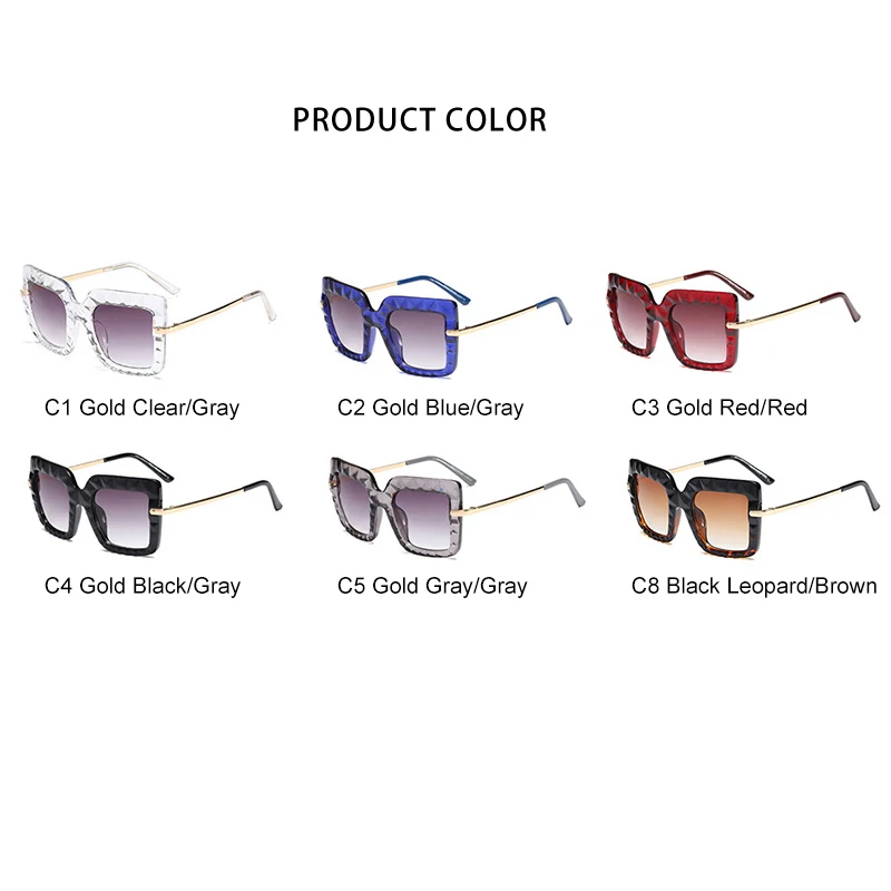 Королевский Девушка квадратные женские очки от солнца негабаритные