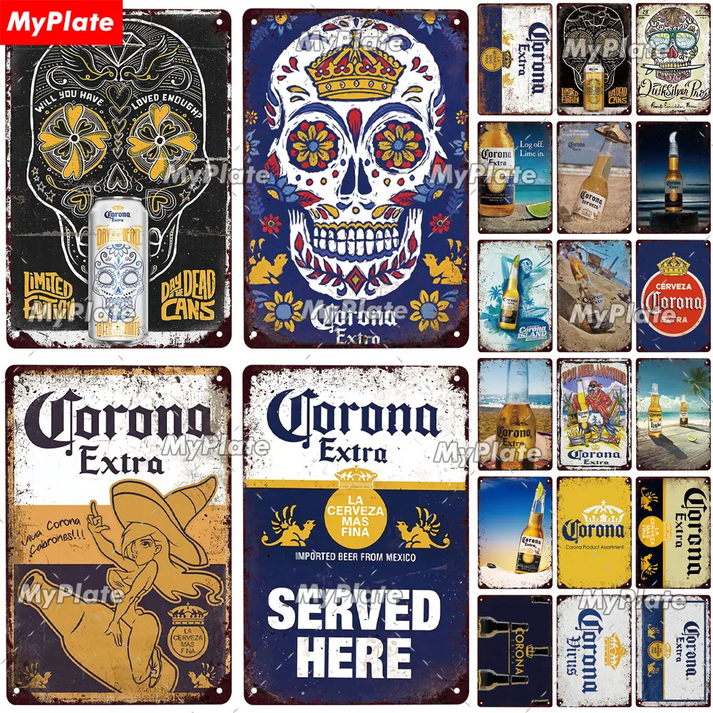 Очень металлический знак Corona винтажная табличка пиво оловянный Настенный декор