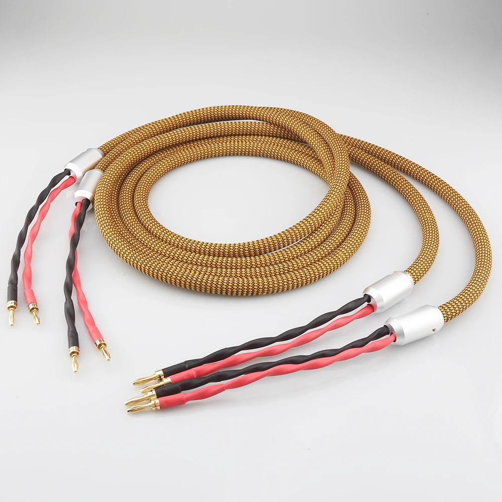 

Pair Audiocrast AS0801 Silver Plated HIFI Speaker Cable Audiophile Loudspeaker Cable