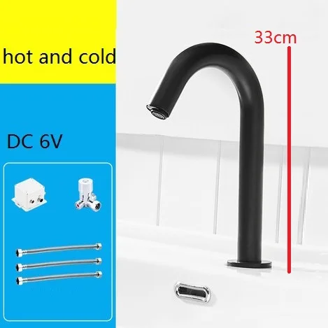 33 DC6V HOT COLD MTTUZK черный датчик, автоматический крановый Inflrared датчик ручной сенсорный свободный кран горячей холодной смеситель сенсор краны torneira banheiro - Цвет: 33 DC6V HOT COLD