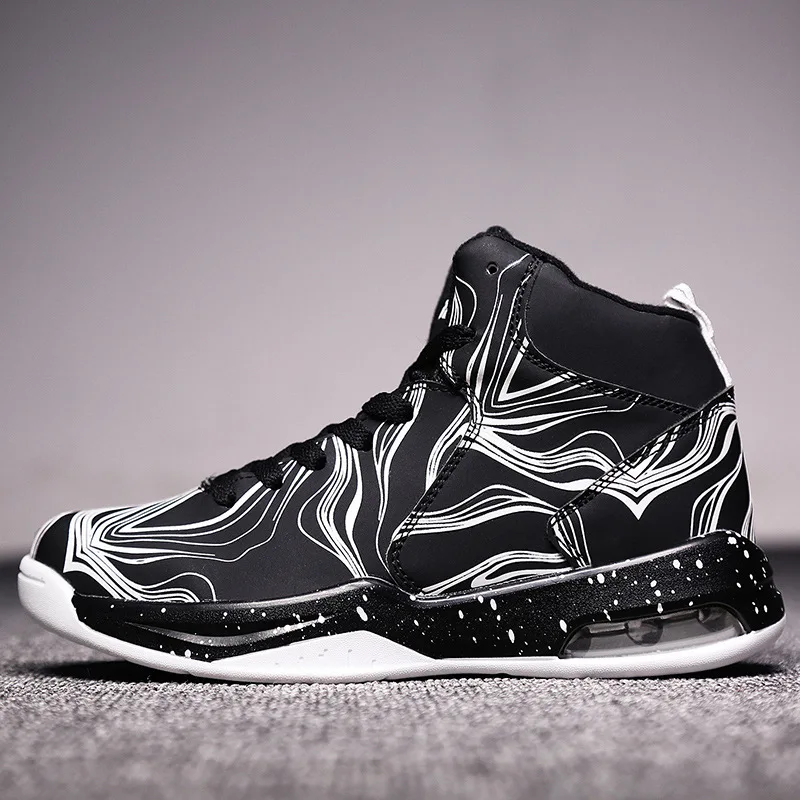 Jordan shoes high help couple night light basketball shoes shock-absorbing anti-slip wear-resistant combat boots sneakers