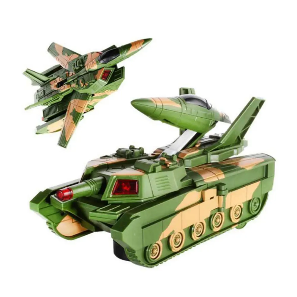 2 в 1 Электрический деформируемый танк самолет игрушки имитация военной модели