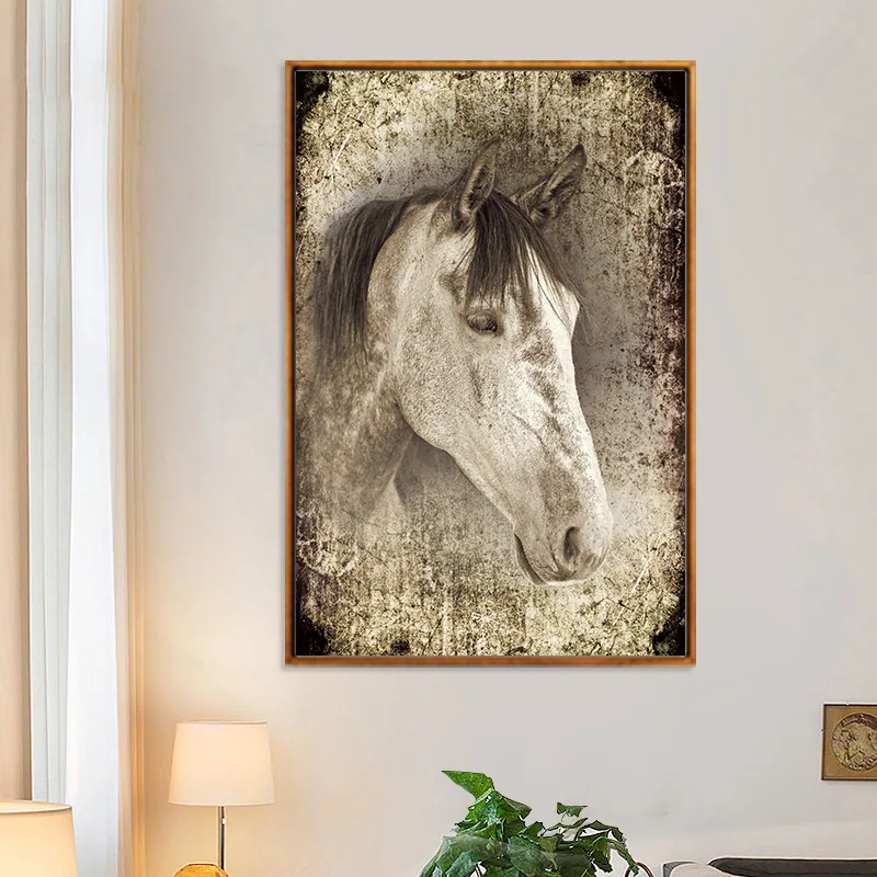 

Animal White Horse Wall Art Canvas Posters and Prints Painting Wall Pictures for Living Room Modern Home Decor No Frame
