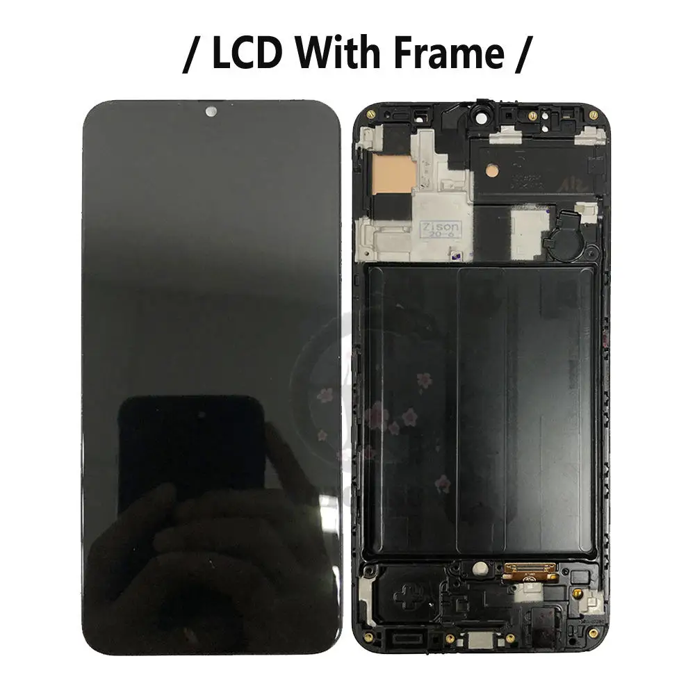 Ceny Super AMOLED A505 Wyświetlacz LCD Do Samsung Galaxy A50 2019 Z Ramką A505F A505FN A505GT A505FM Ekran Dotykowy Digitizer Zgromadzenie