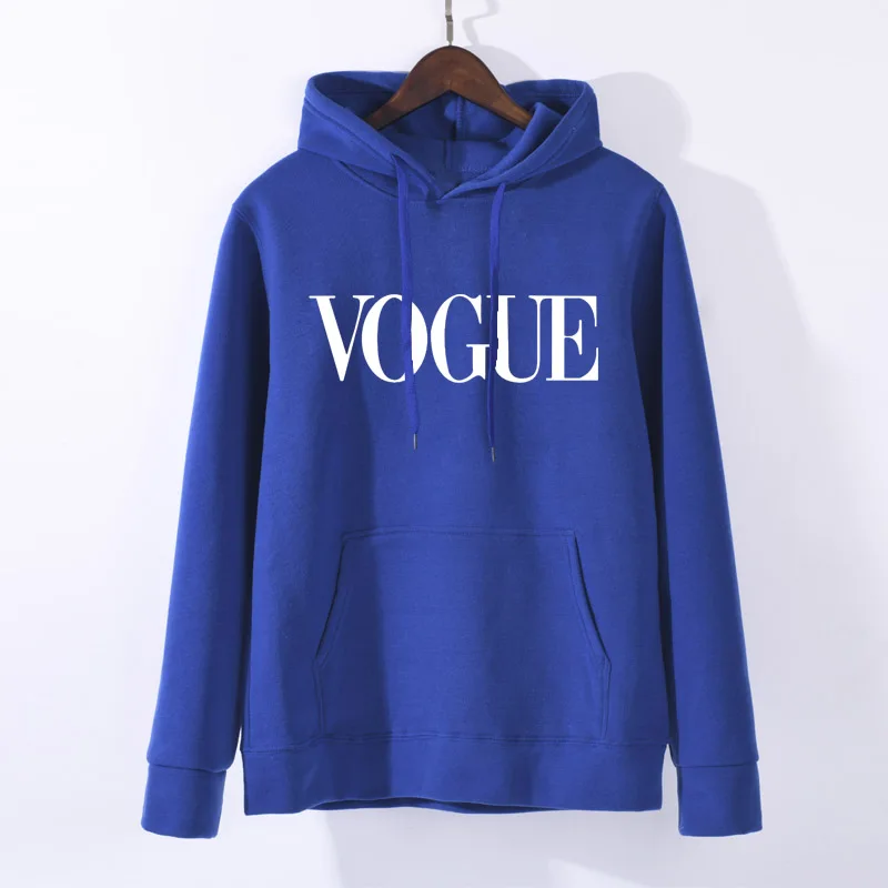 Толстовки женские 2019 осень VOGUE печать однотонная Толстовка Пуловер с круглым