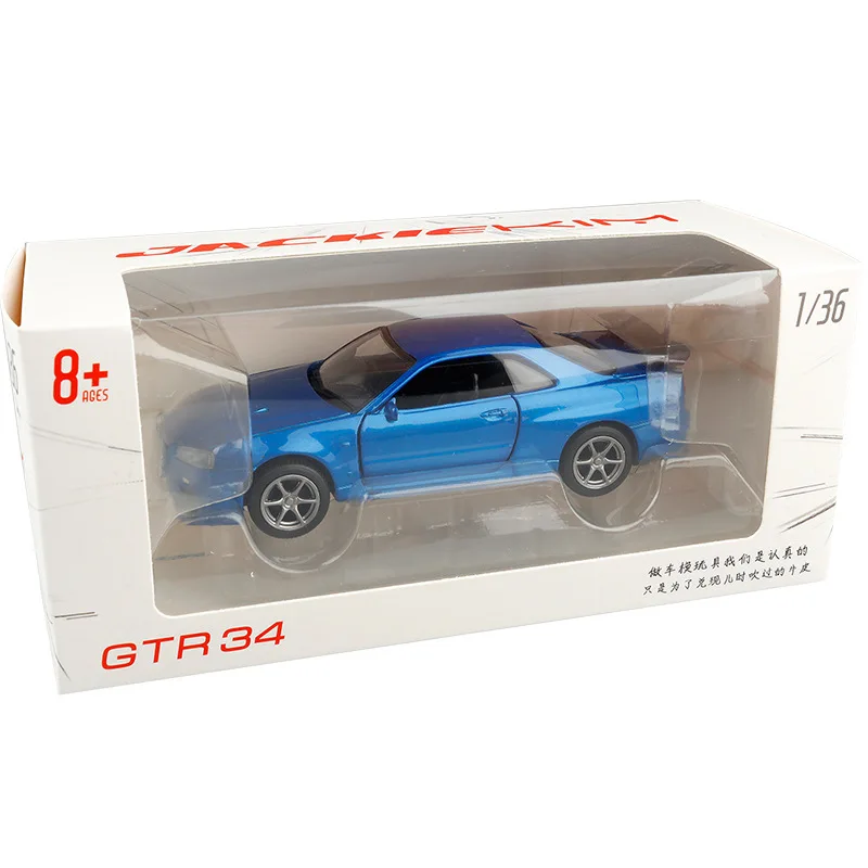 6 шт./лот оптовая продажа модель автомобиля в масштабе RD 1/36 игрушки для Nissan GT-R R34