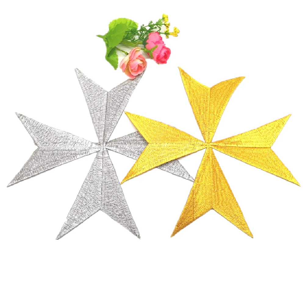 

Iron On Patches Malta Cross Cruz De Gold Embroidery Appliques For Cosplay Costumes Trims Garment Accessories 15cm-20cm