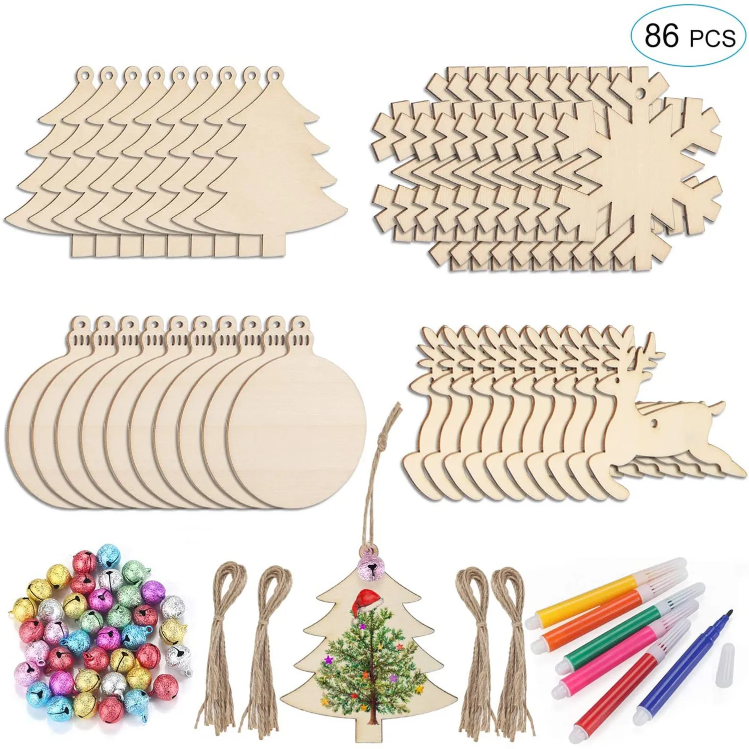 

Unfinished Wood Chips DIY Christmas Halloween Ornaments Festival Decoration Children DIY Crafts Oil Painting Watercolor Painting