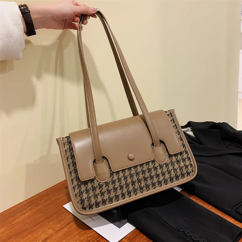 Текстурная сумка Женская Осенняя Новая модная прошитая для подмышек тысяча птиц