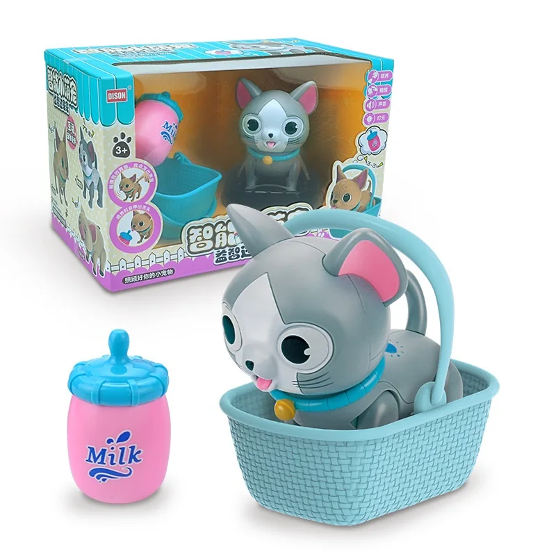 Интерактивные игрушки умная собака кошка свинья игрушки милые животные Робот СВЕТОДИОДНЫЙ звук глаза умные электронные игрушки для домашних животных для детей