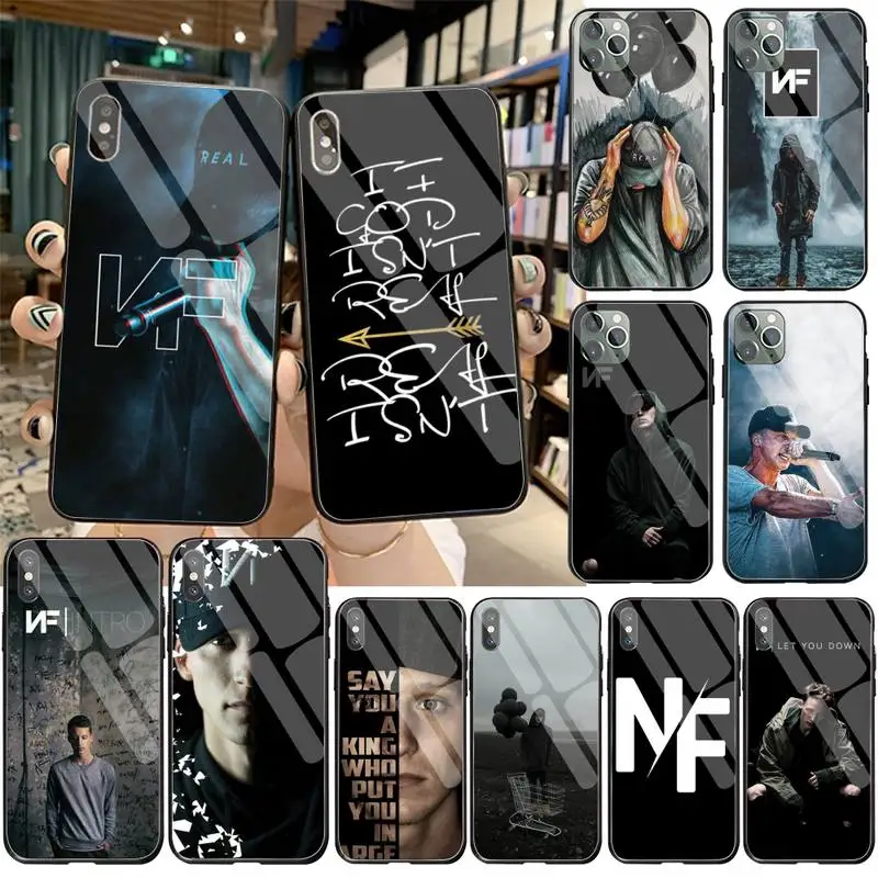 

YJZFDYRM NF Rapper Coque Shell Phone Case Tempered Glass For iPhone 11 Pro XR XS MAX 8 X 7 6S 6 Plus SE 2020 case